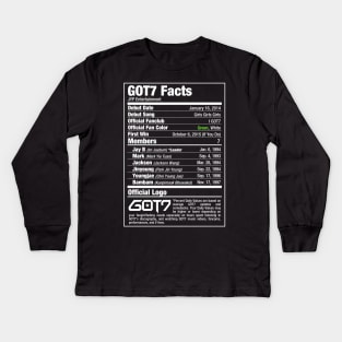 GOT7 Nutritional Facts 2 Kids Long Sleeve T-Shirt